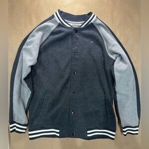 Calvin Klein Kids Varsity Jacket XL (18/20) • Gray Raglan Sleeves • CK Logo